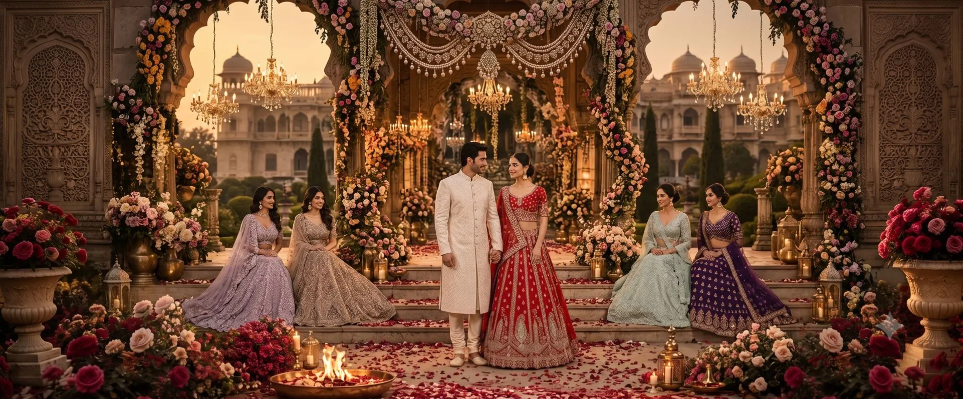 Bridal lehenga rental at Jain Collections Borivali, Mumbai